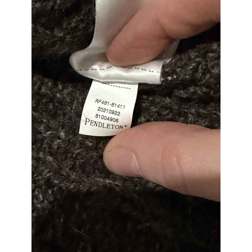 Pendleton Men's Shetland Fisherman Wool Cable Knit Sweater Small Brown - Picture 5 of 9
